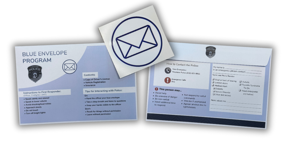 Firestone Police Department Blue Envelope Program
