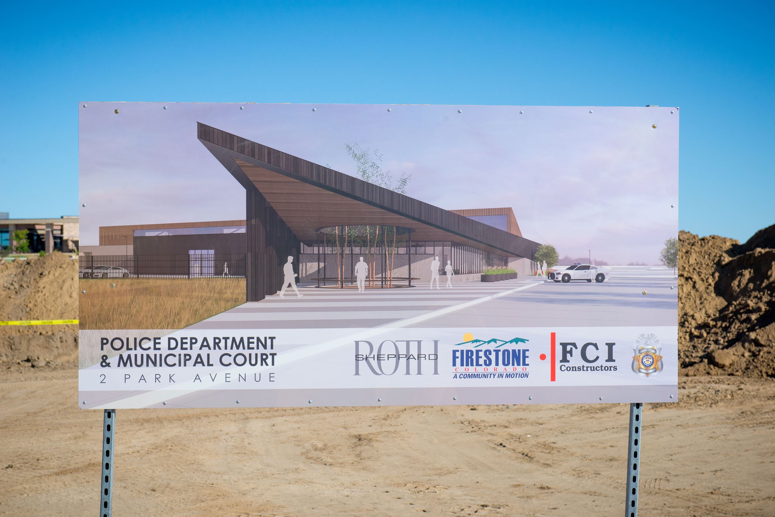 Firestone PD Groundbreaking Building Sign pic 3